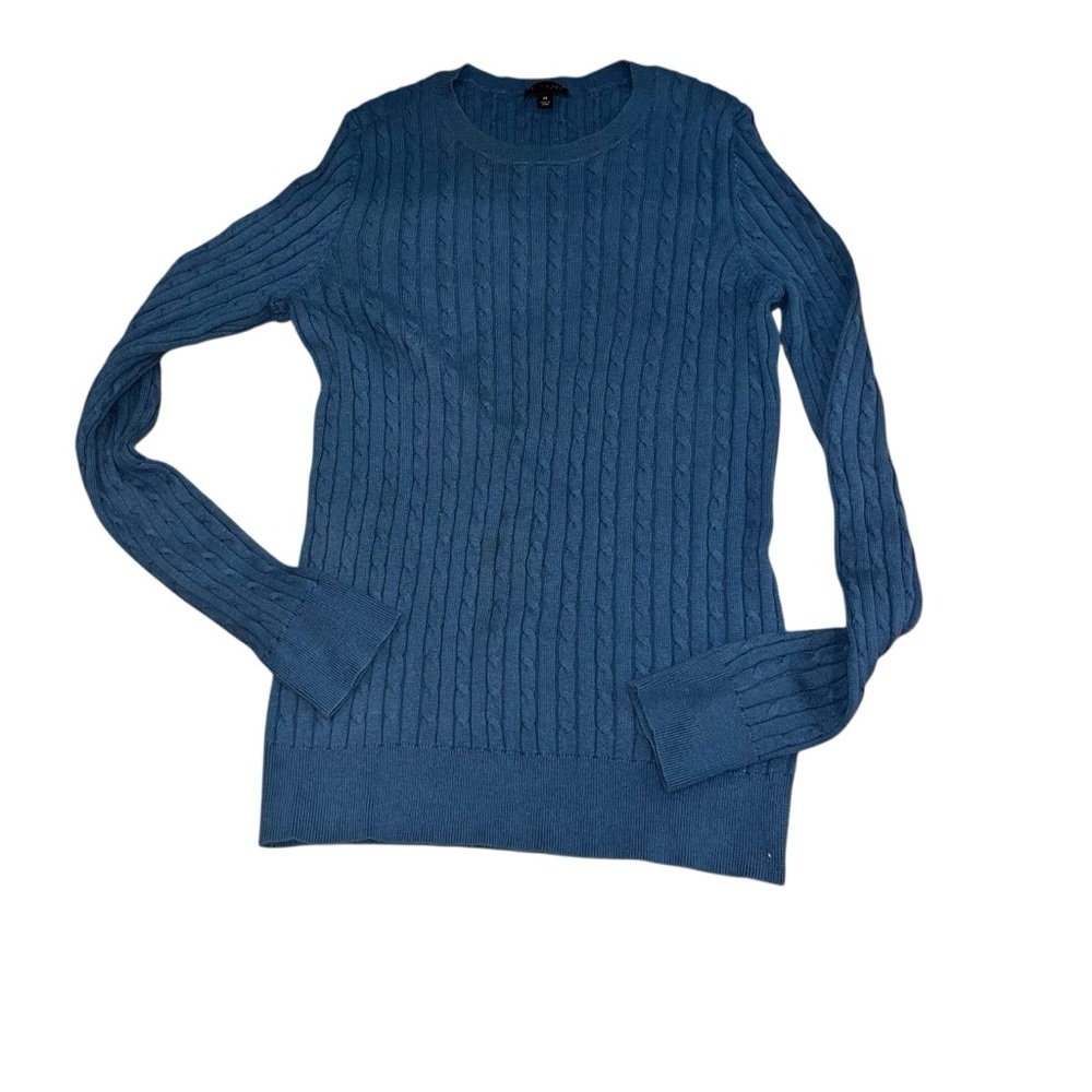 Talbots blue cable knit vintage y2k tunic Sweater M preppy classic